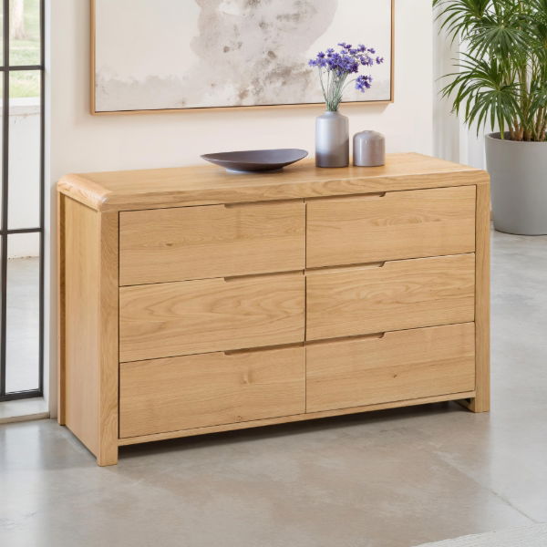 CURVE 6 DRAWER WIDE CHEST ASS - Living with Luxury