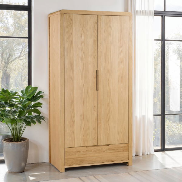 CURVE 2 DOOR 1 DRAWER WARDROBE - Living with Luxury