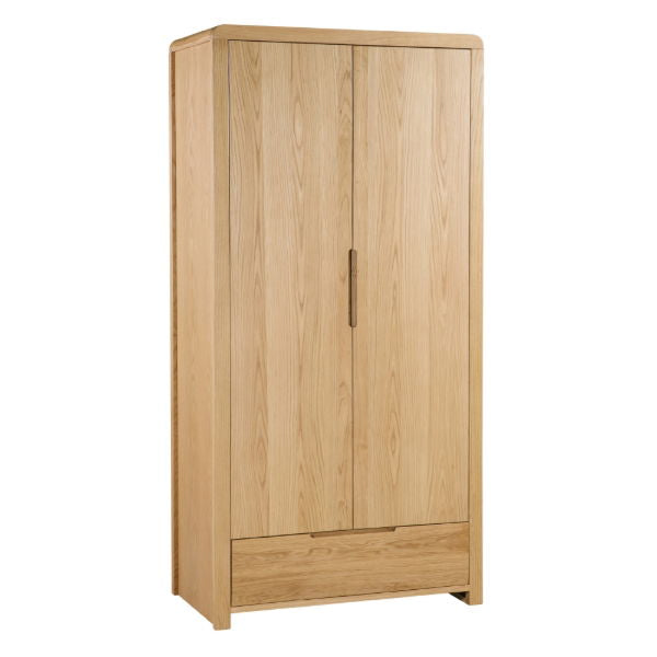 CURVE 2 DOOR 1 DRAWER WARDROBE - Living with Luxury