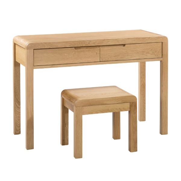 CURVE 2 DRAWER DRESSING TABLE & STOOL ASS - Living with Luxury