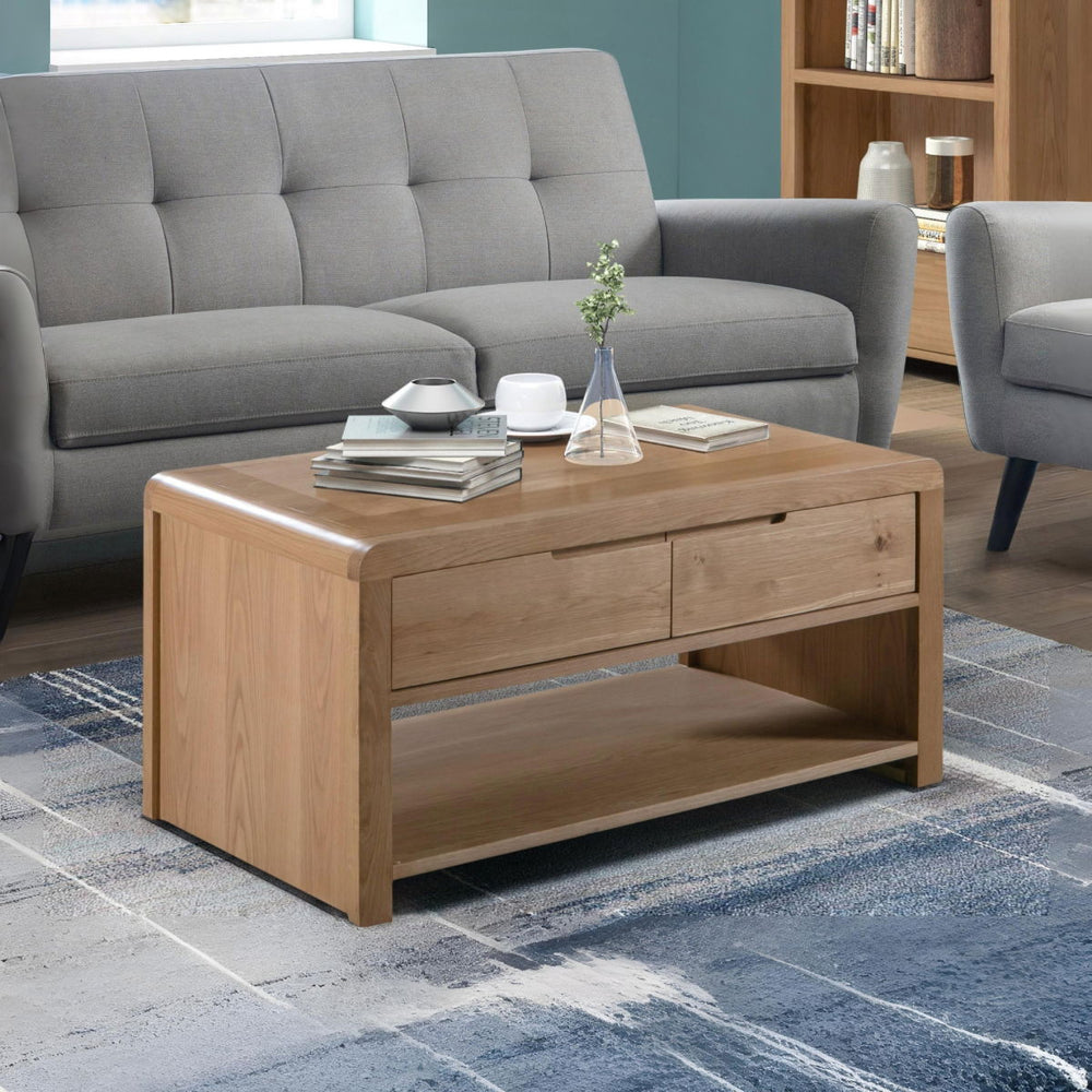 CURVE OAK COFFEE TABLE - Living with Luxury