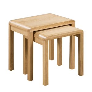 Curve Oak Nest of 2 Tables - Living with Luxury