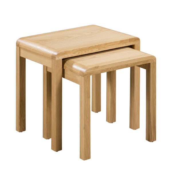 Curve Oak Nest of 2 Tables - Living with Luxury