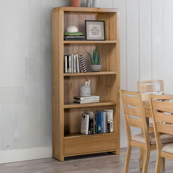 CURVE OAK TALL BOOKCASE - Living with Luxury