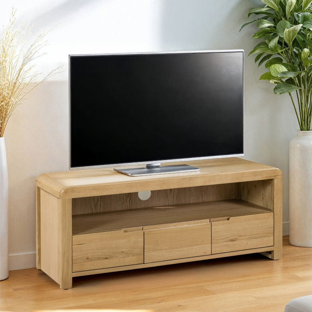 CURVE OAK TV UNIT - Living with Luxury