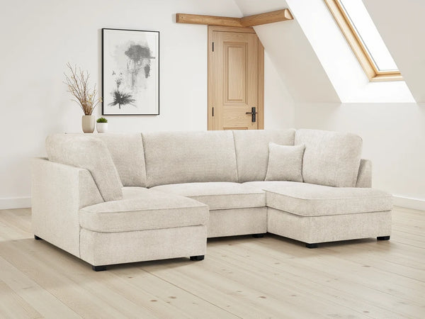 Carnaby Beige Boucle U Shape Corner Sofa – Stylish Living Room Seating