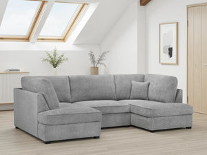 Carnaby Grey Boucle U Shape Corner Sofa – Stylish Living Room Seating