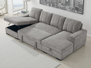 Como Grey U Shape Corner Sofabed – Contemporary Living Room Sofa Bed