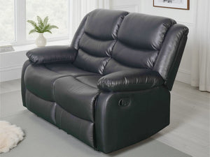 Conrad Black 2-Seater Manual Recliner Sofa – Upholstered Living Room Sofa