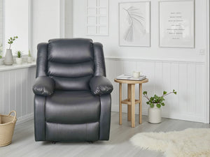 Conrad Black Manual Recliner Armchair – Upholstered Living Room Chair