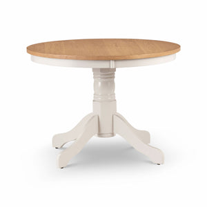 DAVENPORT IVORY/OAK ROUND PEDESTAL TABLE - Living with Luxury