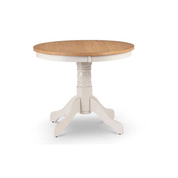 DAVENPORT IVORY/OAK ROUND PEDESTAL TABLE - Living with Luxury