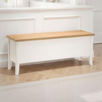 DAVENPORT IVORY/OAK STORAGE BENCH - Living with Luxury