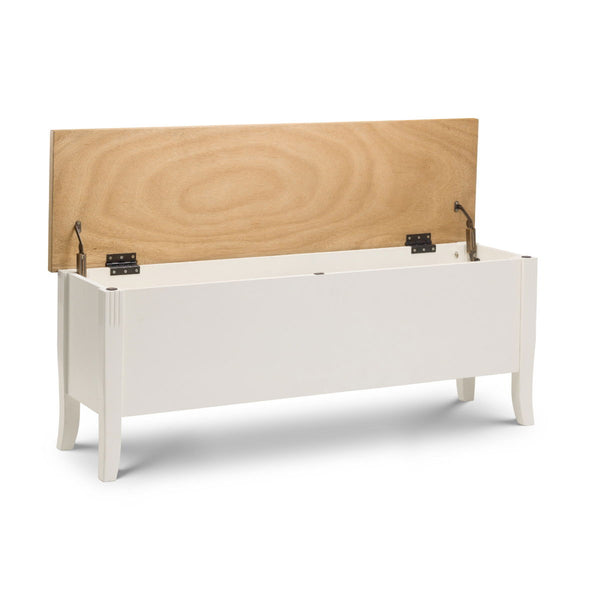 DAVENPORT IVORY/OAK STORAGE BENCH - Living with Luxury