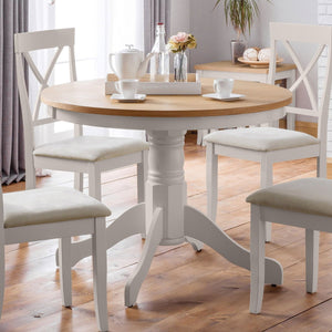 DAVENPORT OAK/ELEPHANT GREY ROUND PEDESTAL TABLE - Living with Luxury