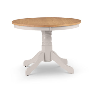 DAVENPORT OAK/ELEPHANT GREY ROUND PEDESTAL TABLE - Living with Luxury