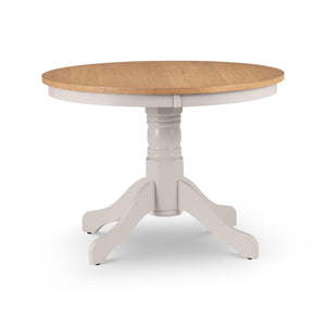 DAVENPORT OAK/ELEPHANT GREY ROUND PEDESTAL TABLE - Living with Luxury