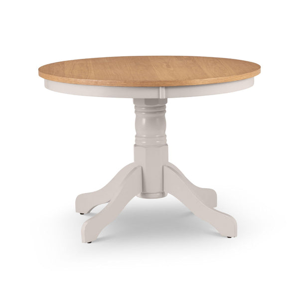 DAVENPORT OAK/ELEPHANT GREY ROUND PEDESTAL TABLE - Living with Luxury