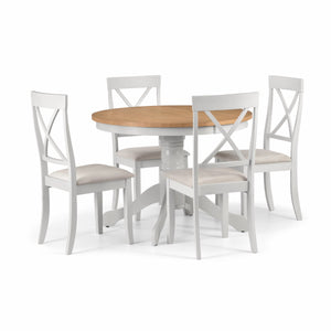 DAVENPORT OAK/ELEPHANT GREY ROUND PEDESTAL TABLE - Living with Luxury