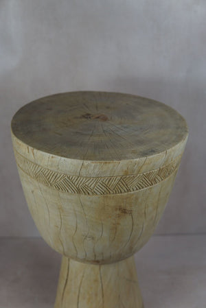 Tapered Wood Side Table - Cameroon – close-up
