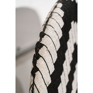 Yoruba Royal Beaded Chair Geometric Black and White