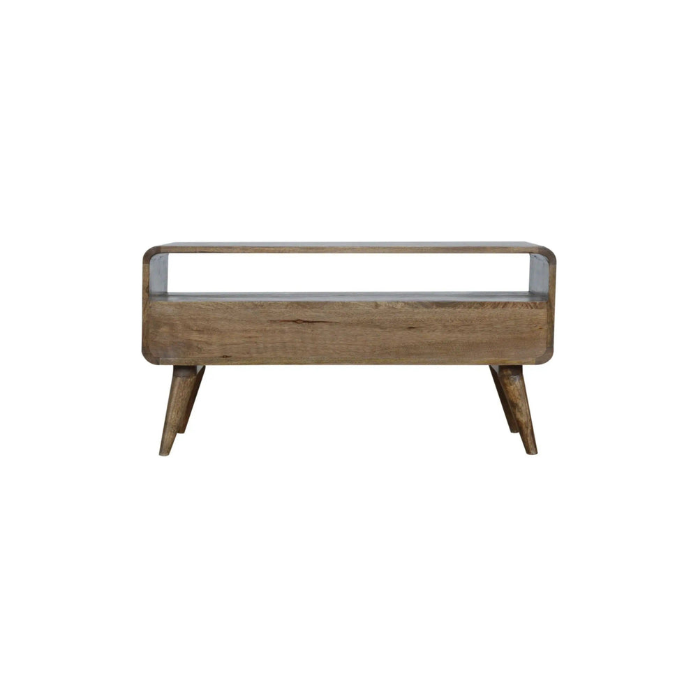 Curved Grey Washed Media Unit