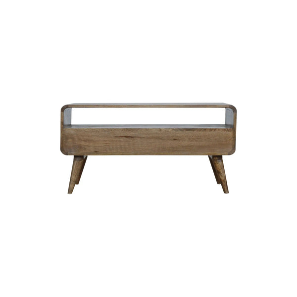 Curved Grey Washed Media Unit