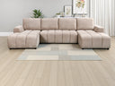 Shanghai Luxury U Shape Corner Sofabed – Beige, Green & Grey Living Room Sofa