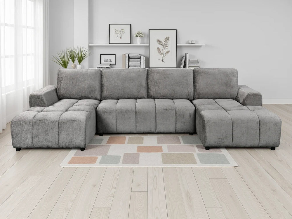 Shanghai Luxury U Shape Corner Sofabed – Beige, Green & Grey Living Room Sofa