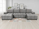 Shanghai Luxury U Shape Corner Sofabed – Beige, Green & Grey Living Room Sofa