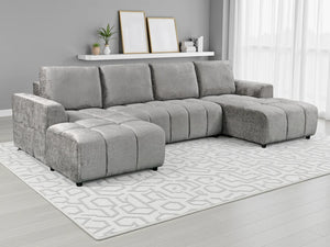 Shanghai Luxury U Shape Corner Sofabed – Beige, Green & Grey Living Room Sofa