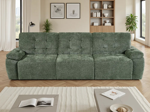 Dallas 3 Seater Electric Sofabed – Beige, Grey & Green Living Room Sofa