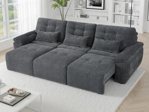 Dallas 3 Seater Electric Sofabed – Beige, Grey & Green Living Room Sofa