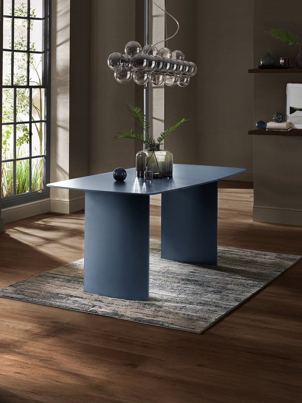 Element Rectangular Glass Table - Matt Blue - Living with Luxury