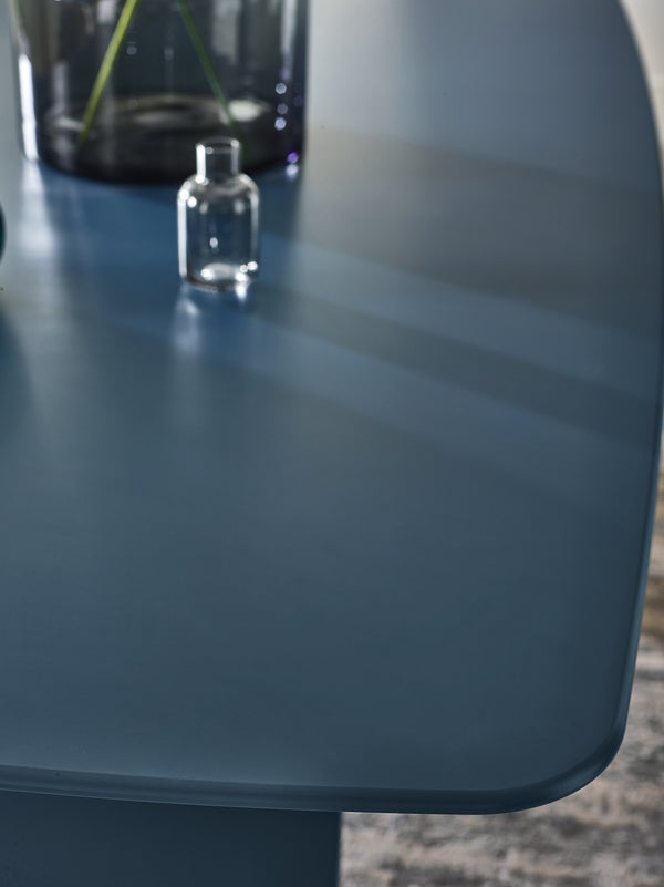 Element Rectangular Glass Table - Matt Blue - Living with Luxury