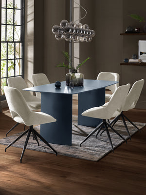 Element Rectangular Glass Table - Matt Blue - Living with Luxury