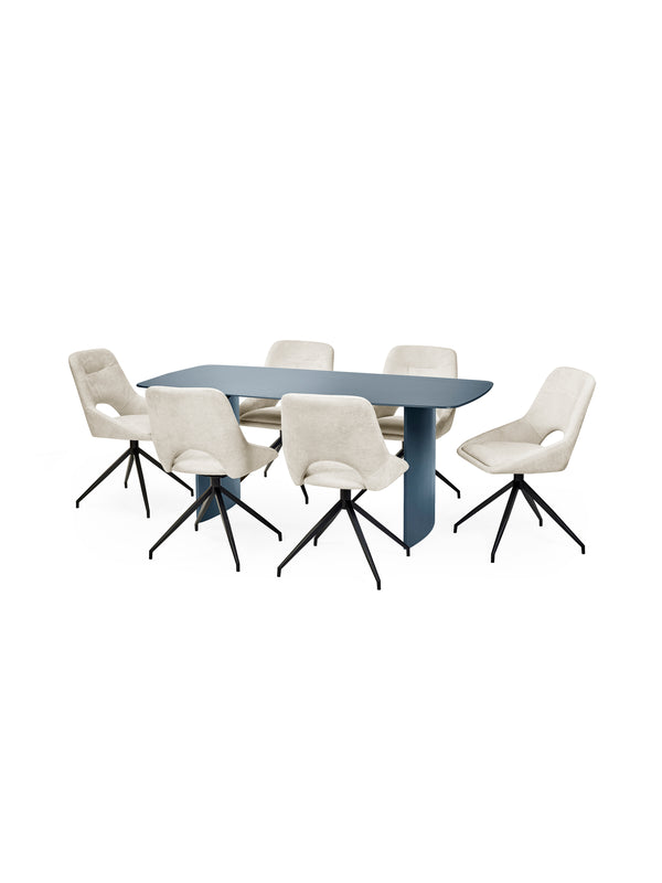 Element Rectangular Glass Table - Matt Blue - Living with Luxury