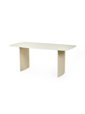 Element Rectangular Glass Table - Matt Cream - Living with Luxury