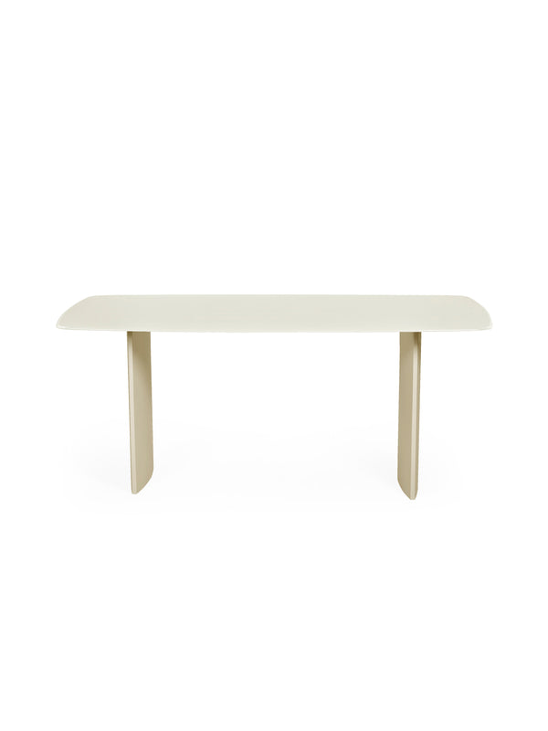 Element Rectangular Glass Table - Matt Cream - Living with Luxury