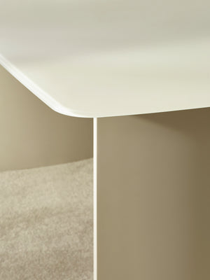 Element Rectangular Glass Table - Matt Cream - Living with Luxury