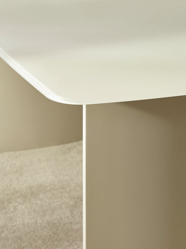 Element Rectangular Glass Table - Matt Cream - Living with Luxury