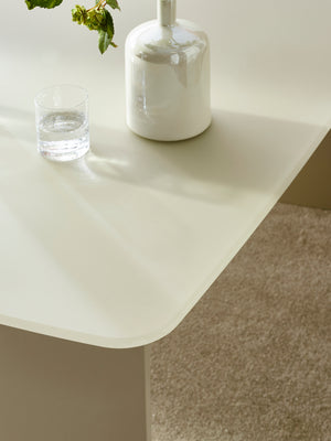 Element Rectangular Glass Table - Matt Cream - Living with Luxury