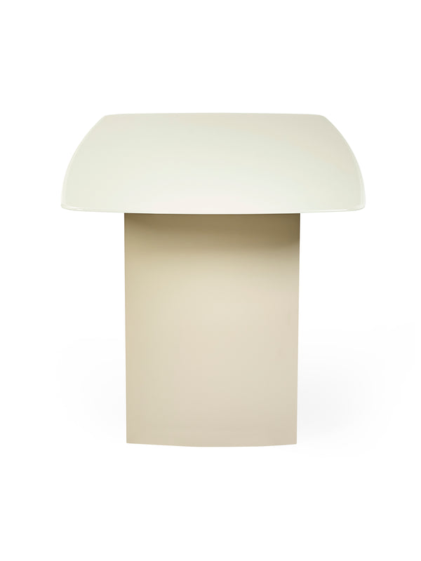 Element Rectangular Glass Table - Matt Cream - Living with Luxury