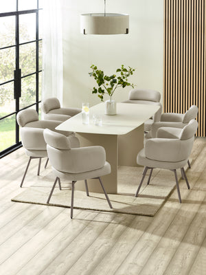 Element Rectangular Glass Table - Matt Cream - Living with Luxury
