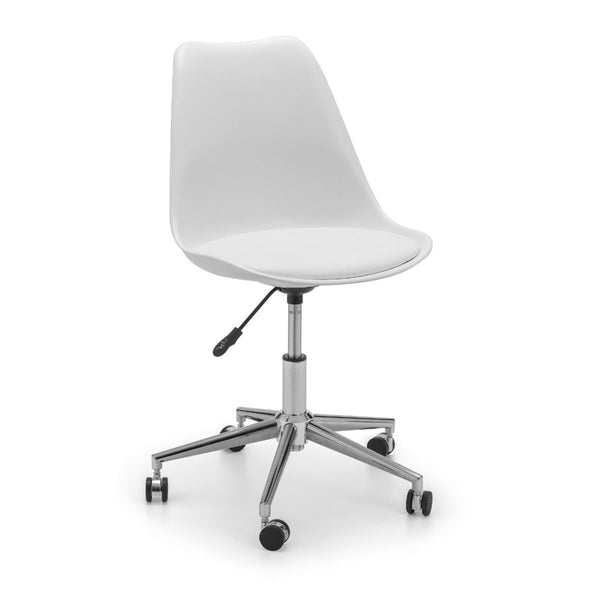 ERIKA OFFICE CHAIR - WHITE/CHROME - Living with Luxury
