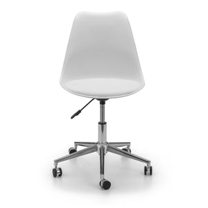 ERIKA OFFICE CHAIR - WHITE/CHROME - Living with Luxury