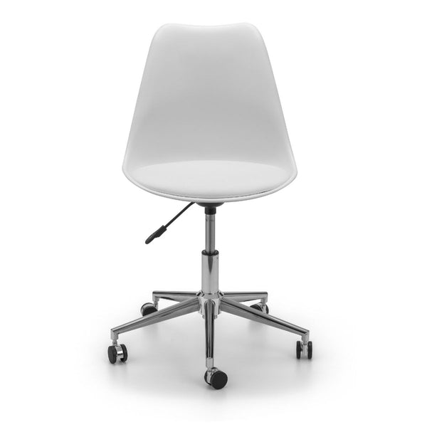 ERIKA OFFICE CHAIR - WHITE/CHROME - Living with Luxury