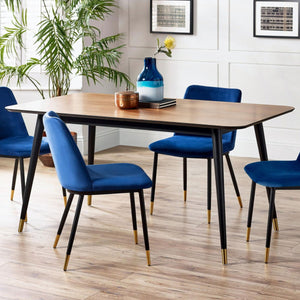 FINDLAY RECTANGULAR DINING TABLE - WALNUT & BLACK - Living with Luxury