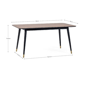 FINDLAY RECTANGULAR DINING TABLE - WALNUT & BLACK - Living with Luxury