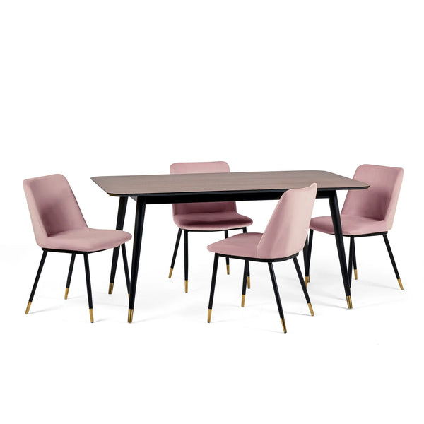 Findlay Rectangular Dining Table - Walnut & Black - Living with Luxury